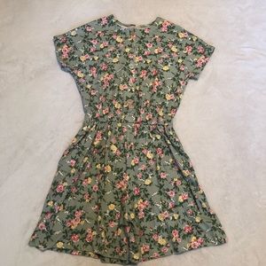 Green Floral Romper with Pockets